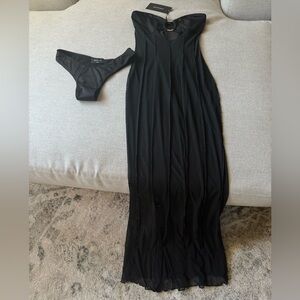 Elegant Black Strapless Dress